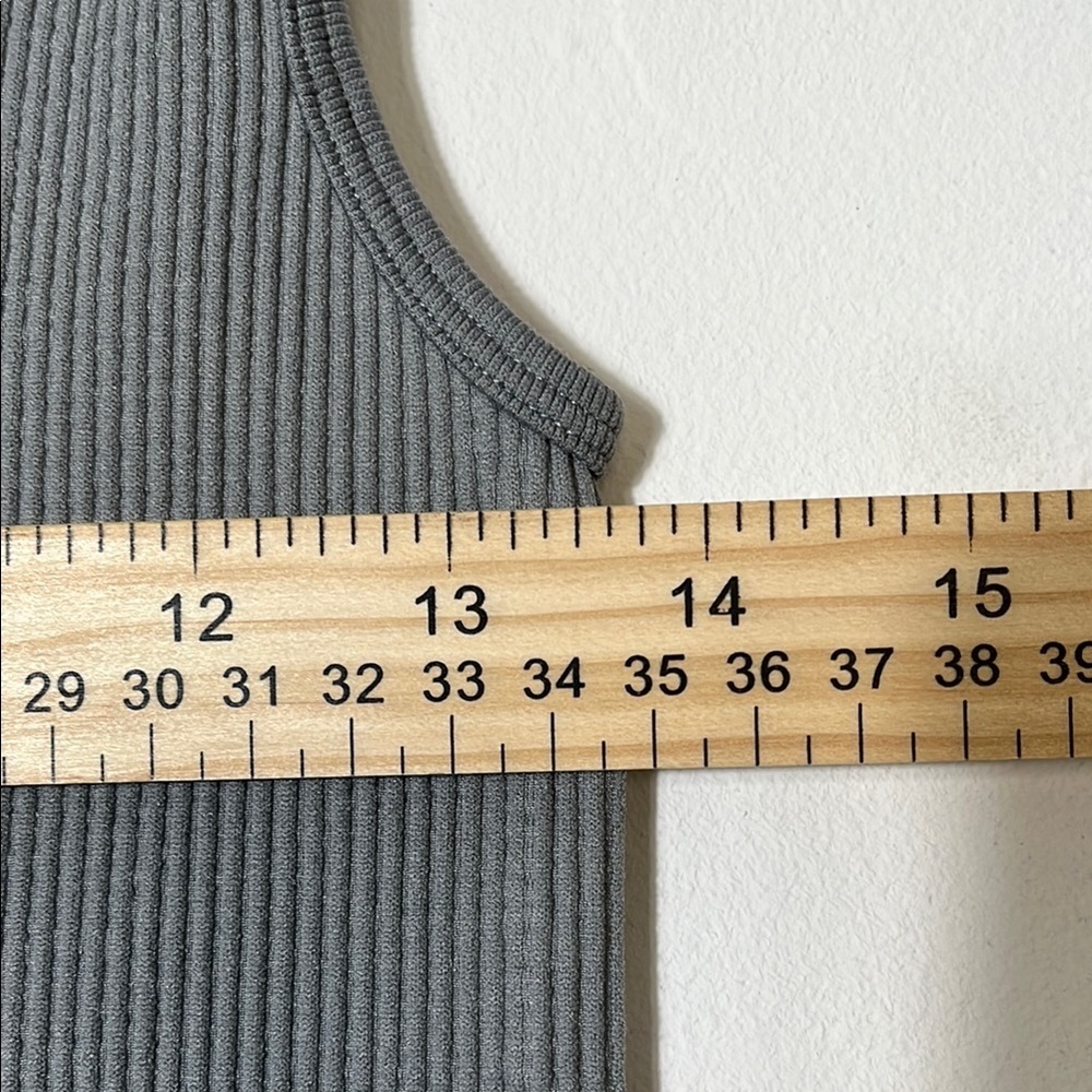 Gray Ribbed Jumpsuit - Picture 7 of 11